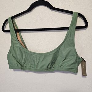 J. Crew Women’s Sage Green Scoop Neck Swim Bikini Top Size Large New with tags